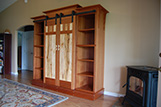 Details on the Sapele Barn Door Wall Unit